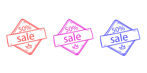 Sales badges vectors icon set