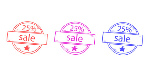 Sales badges vectors icon set