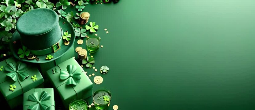 St. Patrick's Day banner with clover.