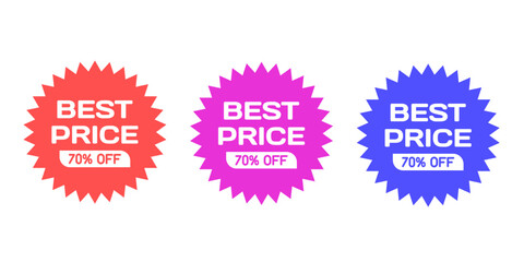 Sales badges vectors icon set