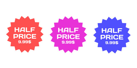 Sales badges vectors icon set