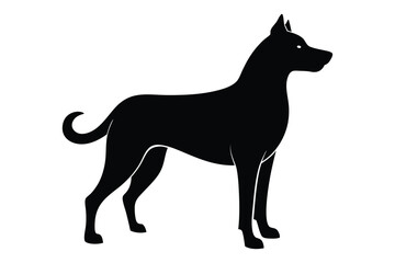 dog black silhouette isolated vector art Illustration with white background 