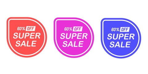 Sales badges vectors icon set
