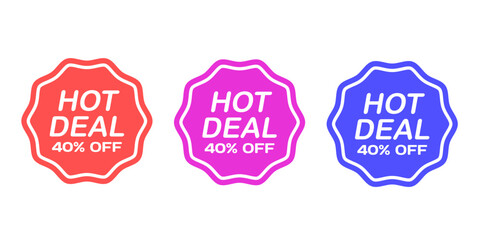 Sales badges vectors icon set