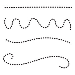 Creative dot dash doodle style art, trendy design. Vector illustration