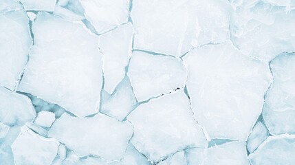 Fototapeta premium Cracked Ice Texture Background for Creative Projects Featuring Uniquely Shaped Ice Pieces in Soft Blue and White Color Palette in Natural Outdoor Settings