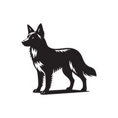 Australian Kelpie Silhouette - Australian Kelpie Vector - Illustration of Australian Kelpie.