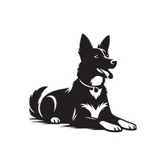 Australian Kelpie Silhouette - Australian Kelpie Vector - Illustration of Australian Kelpie.