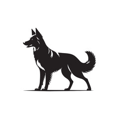 Australian Kelpie Silhouette - Australian Kelpie Vector - Illustration of Australian Kelpie.