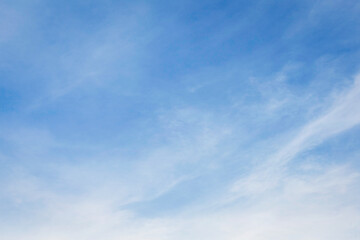 Bright Blue Sky with White Cloud background: A Clear Summer Day with Light Gradients winter cloudy and Nature Beauty texture, Horizon air in summer day. abstract Landscape spring View
