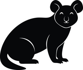 Obraz premium koala black silhouette isolated vector art Illustration with white background 