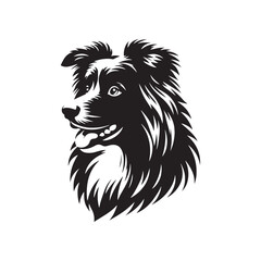 Australian Shepherd Dog Silhouette - Australian Shepherd Dog Illustration - Vector of Dog.