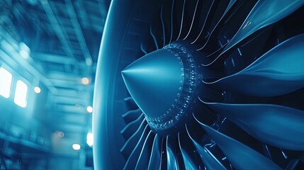 Airplane Engine Close Up Detailed View