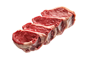 Fresh rack of Lamb, isolated on white background, showcasing culinary concept.