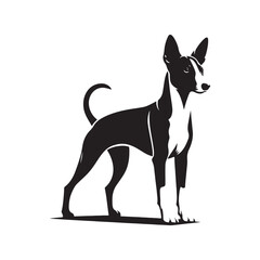 Basenji Silhouette - Minimal Basenji Dog Vector - Dog Illustration.