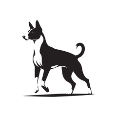 Basenji Silhouette - Minimal Basenji Dog Vector - Dog Illustration.