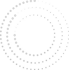 Dotted circular spiral halftone frame. Element for design