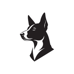 Basenji Silhouette - Minimal Basenji Dog Vector - Dog Illustration.