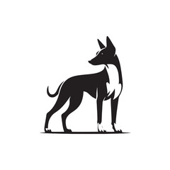 Basenji Silhouette - Minimal Basenji Dog Vector - Dog Illustration.