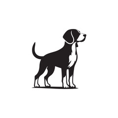 Silhouette of Beagle - Minimalist Beagle Vector - Illustration of Beagle.