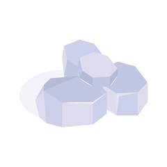 Cluster of ice rocks for chilling or decoration in cold areas