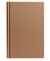 Naklejka premium minimalist plain brown book cover perfect for custom design or branding on isolated background 
