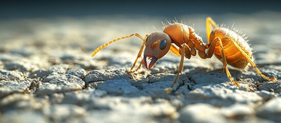 Fototapeta premium Macro Photography of an Ant on the Ground