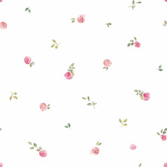 Beautiful floral seamless pattern with hand drawn watercolor abstract flowers. Stock illustration. Gentle summer design. Seamless print.