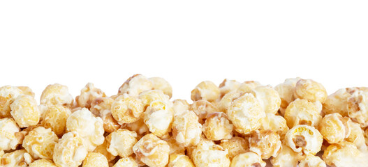 Close-up view of isolated  delicious popcorn