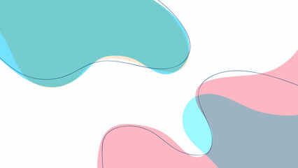 ABSTRACT WHITE BACKGROUND WITH HAND DRAWN SHAPES COLORFUL FLAT PASTEL DESIGN VECTOR TEMPLATE FOR WALLPAPER, COVER DESIGN