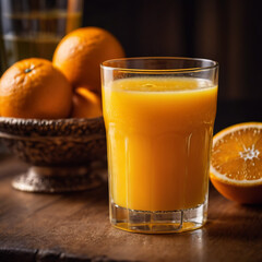 Saft - Frischer Orangensaft, direkt ins Glas gepresst