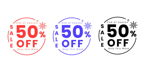 Sales badges vectors icon set