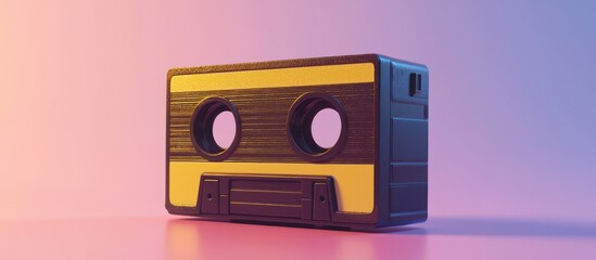 Obraz premium 3D icon of retro audio cassette tape.