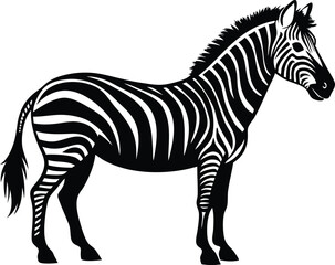 Fototapeta premium zebra black silhouette isolated vector art Illustration with white background