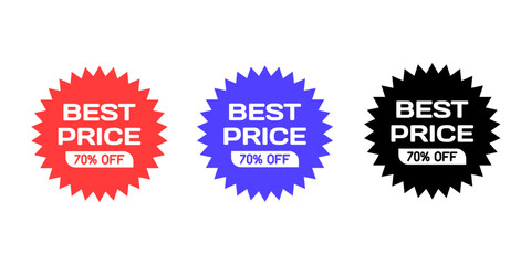 Sales badges vectors icon set