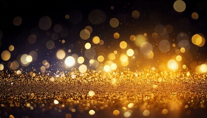 輝く金の粒子のボケ効果の背景 金箔 壁紙