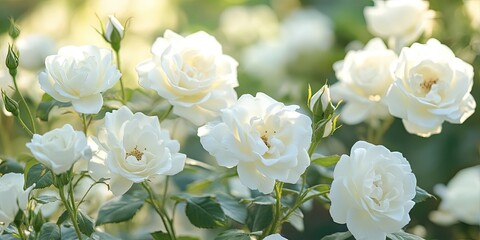 White flowers exhibit a variety of shapes and sizes, showcasing their beauty across different plants, from small delicate blooms to large, striking blossoms. Common white flowers, like roses,