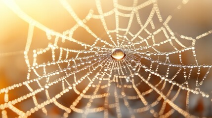 Obraz premium Dewdrops on a Spiderweb