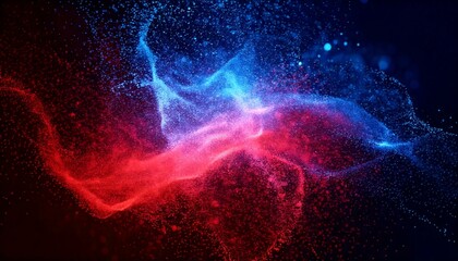 Naklejka premium 赤色と青色の粒子が輝く幻想的なボケ効果 壁紙 ルビー サファイア