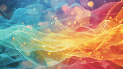 Fototapeta premium Colorful abstract digital waves with soft gradients and glowing lights evoke sense of movement and tranquility