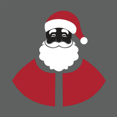 Silhouette image of Santa face
