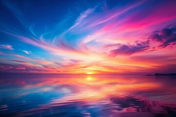 Fototapeta premium Pink Blue Sunset Gradient Background AI Art, Abstract Sunset, Colorful Sky