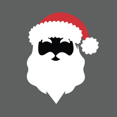 Silhouette image of Santa face
