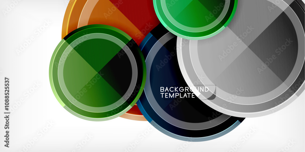 Aufkleber Minimal geometric abstract background. Circle triangle design