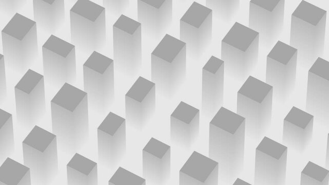 3d geometric motion cube white animation