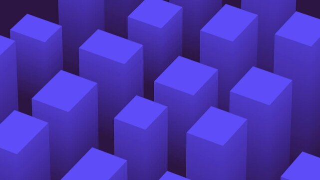 3d geometric motion cube blue animation
