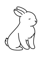 Obraz premium Cartoon rabbit. Simple doodle hand drawn bunny. Vector sketch
