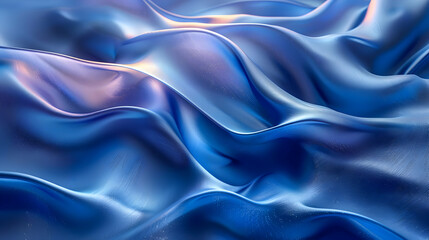 Obraz premium Abstract 3D Blue Wavy Background Illustration