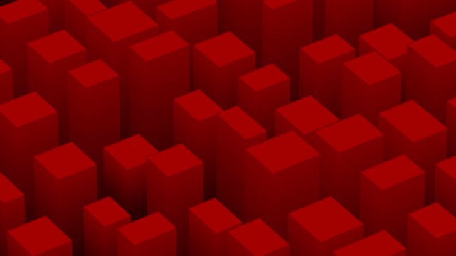3d geometric motion cube red animation