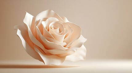 3D clay icon of an abstract rose floating design background